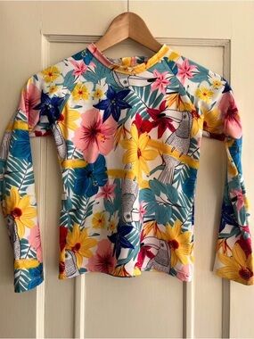 EUC Pepita & Me tropical rash guard - girls size 10